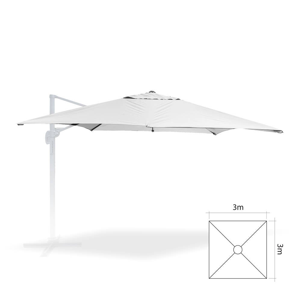 Telo Di Ricambio Per Ombrellone Quadrato 3x3 Metri | Poliestere 180gr/mq Beige | Con Airvent E Tasche Per Stecche - Foto 5