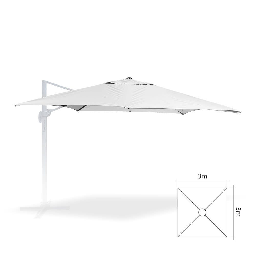 Telo Di Ricambio Per Ombrellone Quadrato 3x3 Metri | Poliestere 180gr/mq Beige | Con Airvent E Tasche Per Stecche - Foto 5