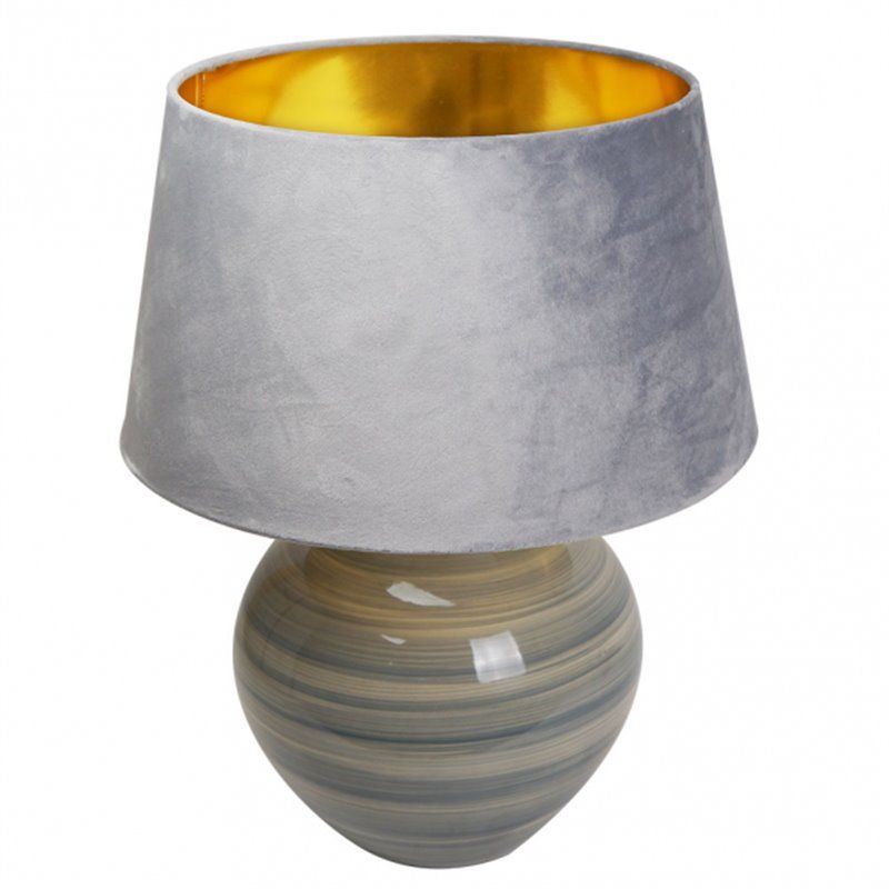 Bureau avec écran velours gris modèle BETTA Gris Luminosité 58 cm FABRILAMP - 8