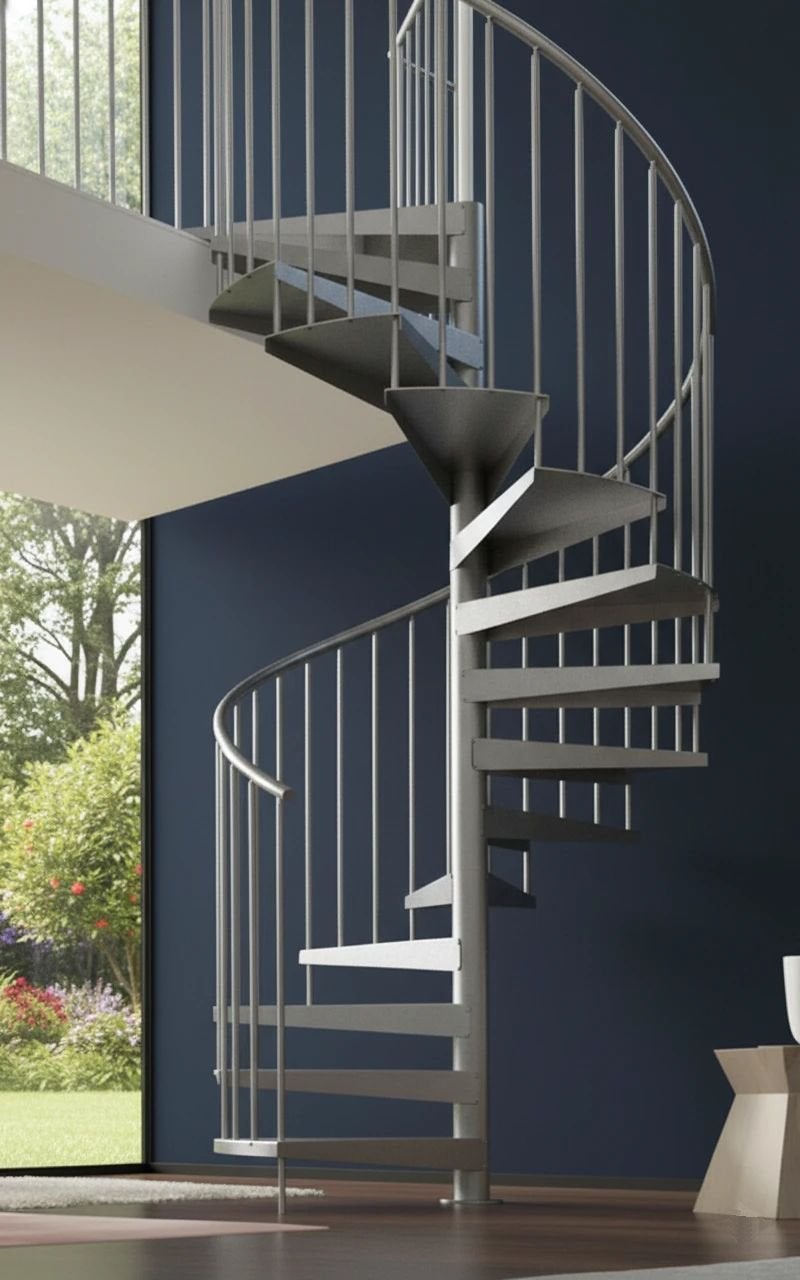 Escalera de caracol interior metálica|Altura máx. 272cm|Ø150cm|Gris ...