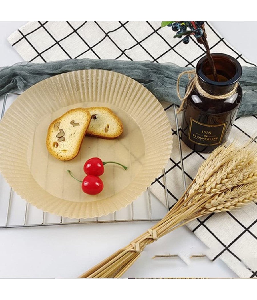 Trade Shop - Carta Rotonda Pergamena Per Assorbe Olio Frittura Forno Friggitrice 16cm X 4,5cm - - 4