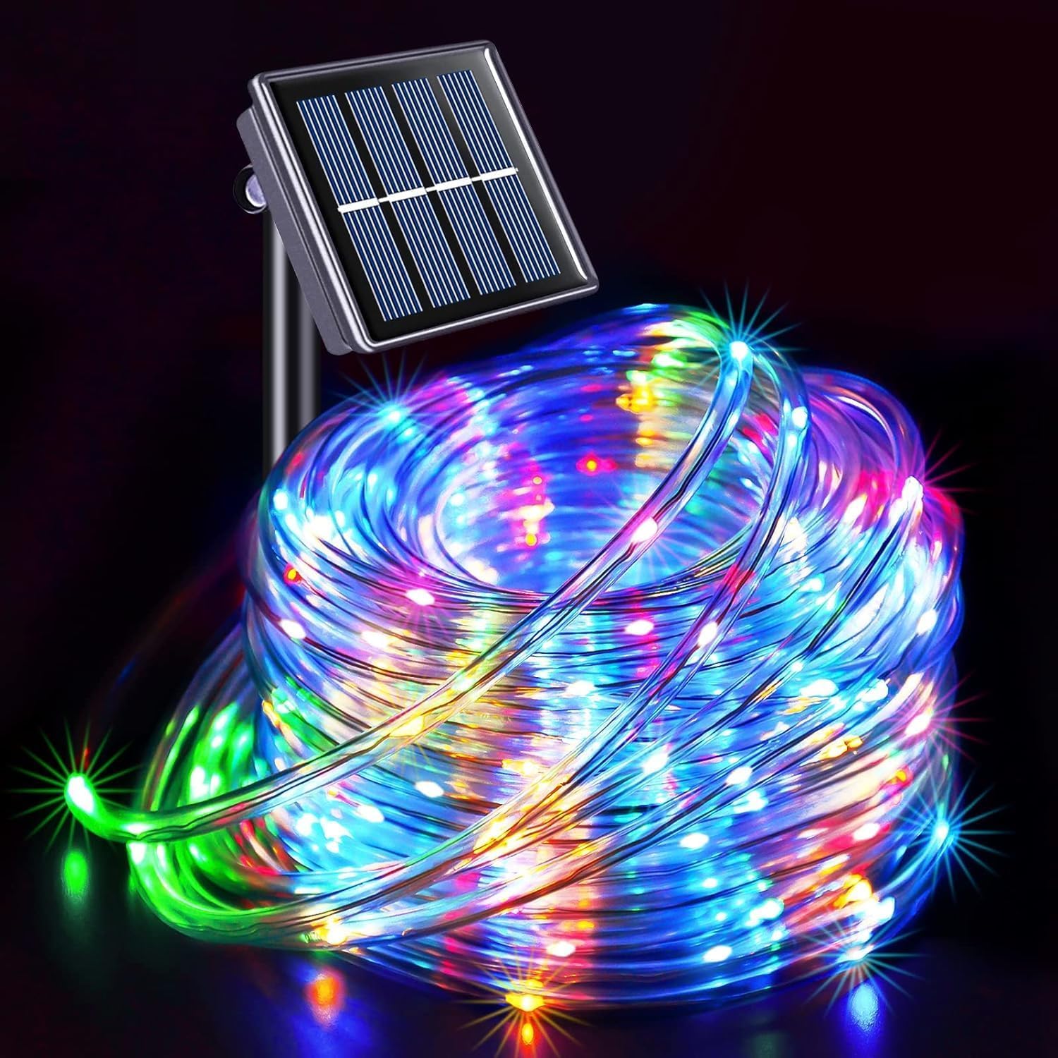 Zewnętrzna solarna girlanda świetlna LED wodoodporna z trybami świecenia girlanda świetlna do ogrodu na drzewo na przyjęcie wielokolorowa m