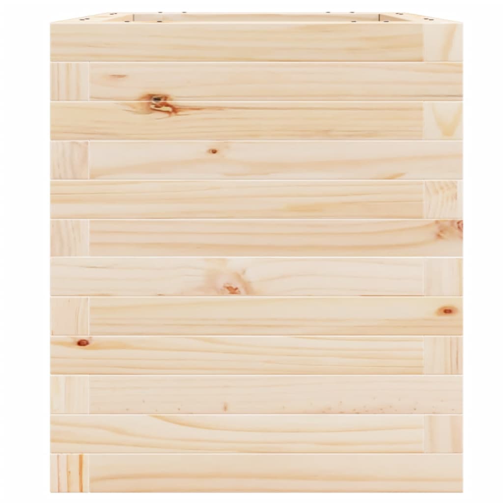 Jardinière bac lit surélevé plantes fleurs terrasse jardin 40 x 40 x 46 cm bois de pin massif marron 02_0037562 - 3