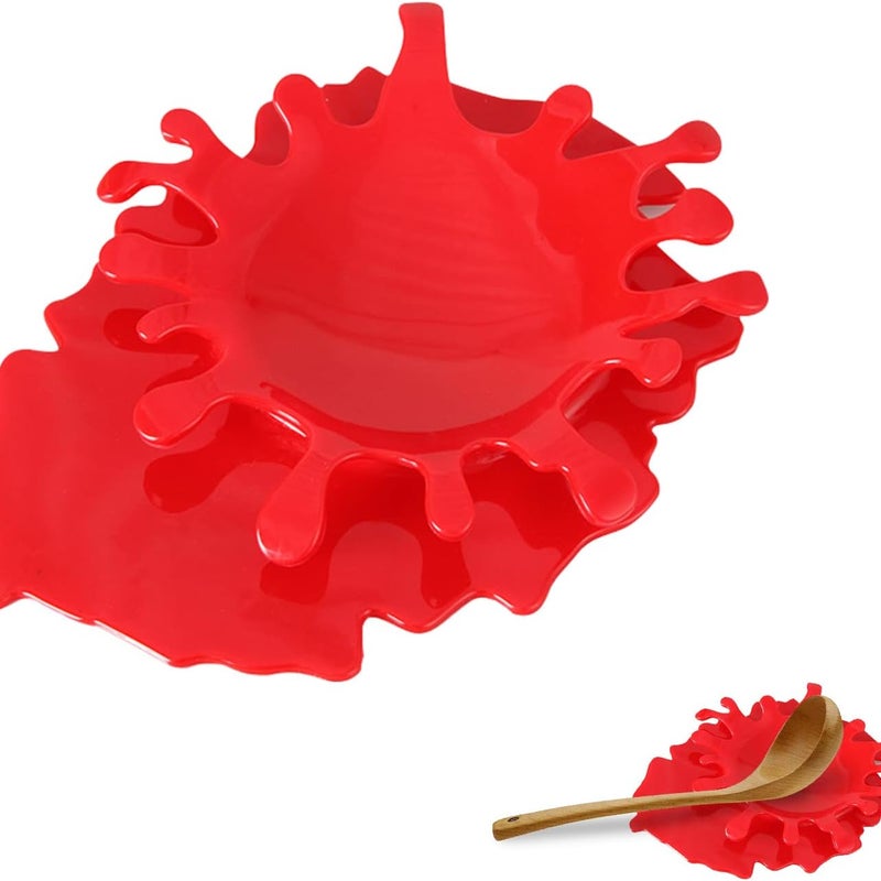 Kreatywny, czerwony silikonowy uchwyt na łyżkę w kształcie rozlanego ketchupu