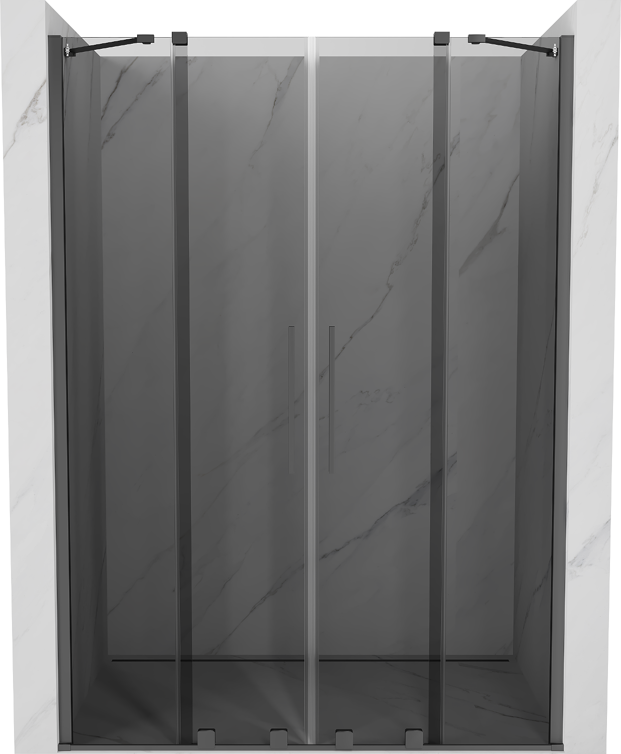 Mexen Velar Duo drzwi prysznicowe rozsuwane 160 cm, grafit, gun metal - 871-160-000-42-95