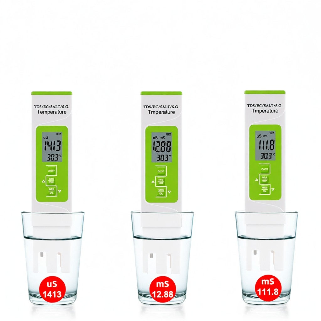 5 in 1 TDS/EC/SALT/S.G./température appareil de mesure numérique eau Quality moniteur testeur pour Pools Drinking eau Aquariums (battery not included) - 8