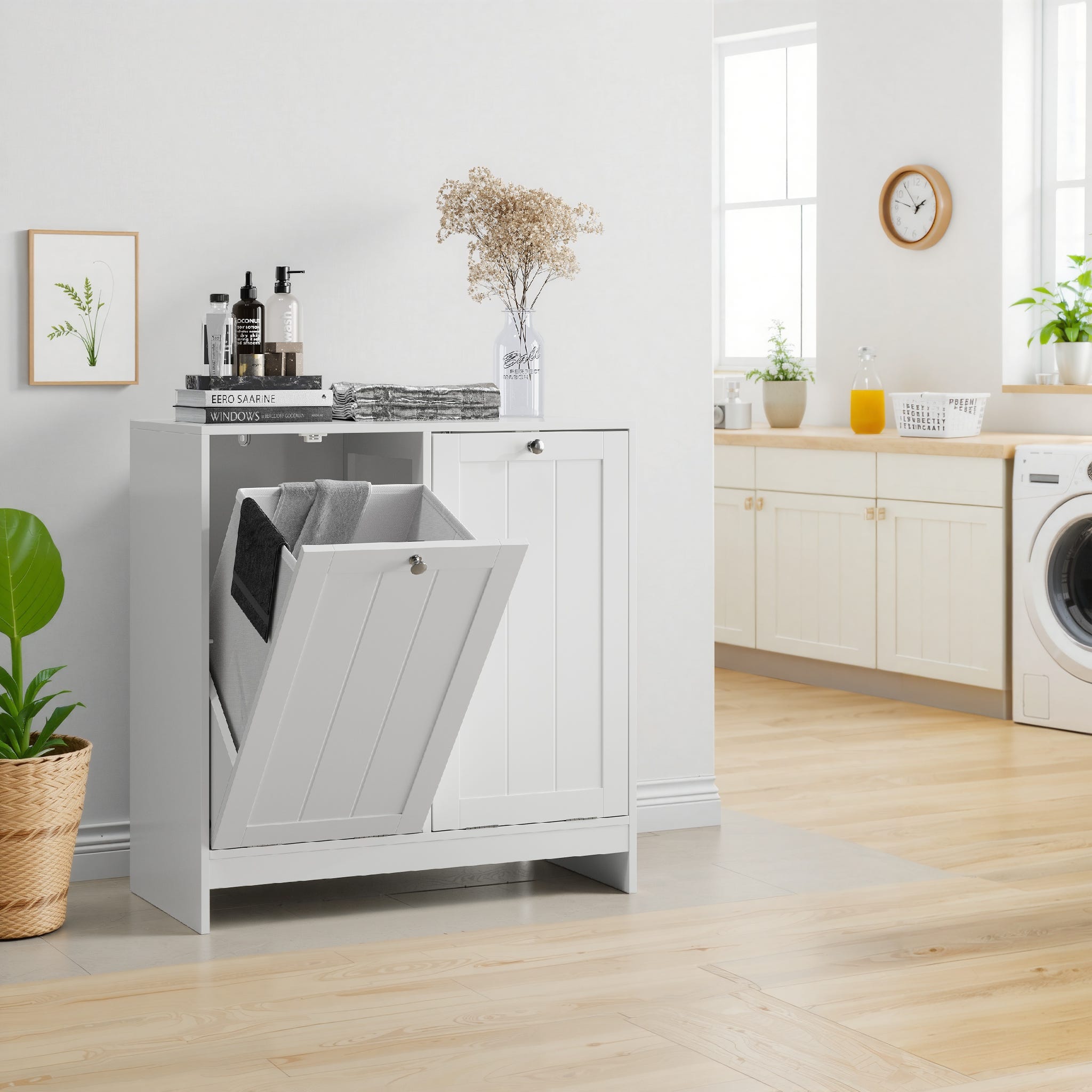 Armoire Panier Linge Basculante 2 Bacs Amovibles Rangement Salle De armoire-panier-linge-basculante-2-bacs-amovibles-rangement-salle-de