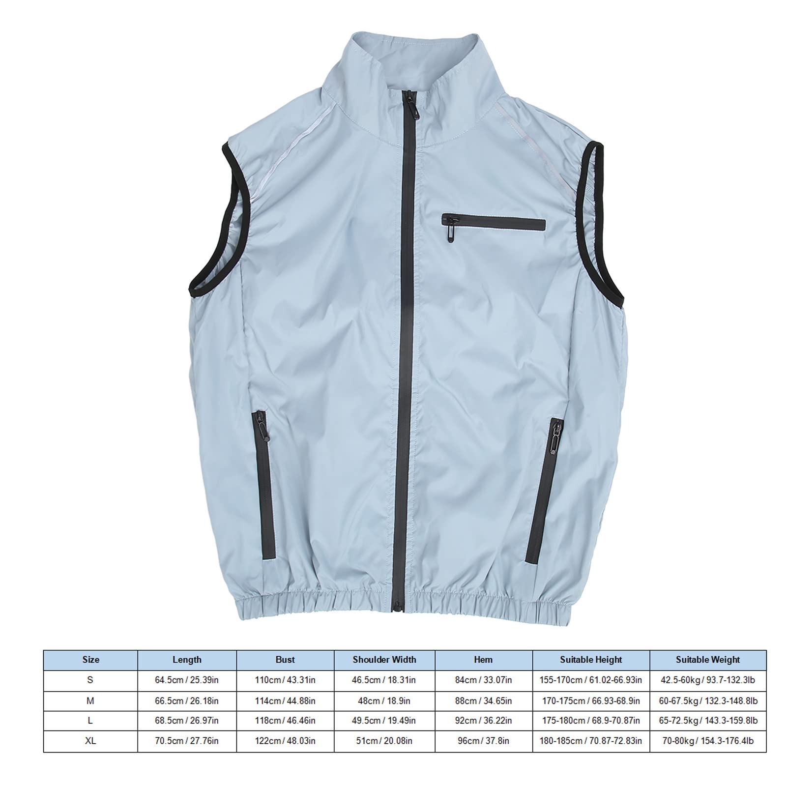 Gilet rafraîchissant d'été avec 2 ventilateurs, vêtements climatisés alimentés par batterie, vêtements climatisés microporeux réglables à 3 niveaux po - 9