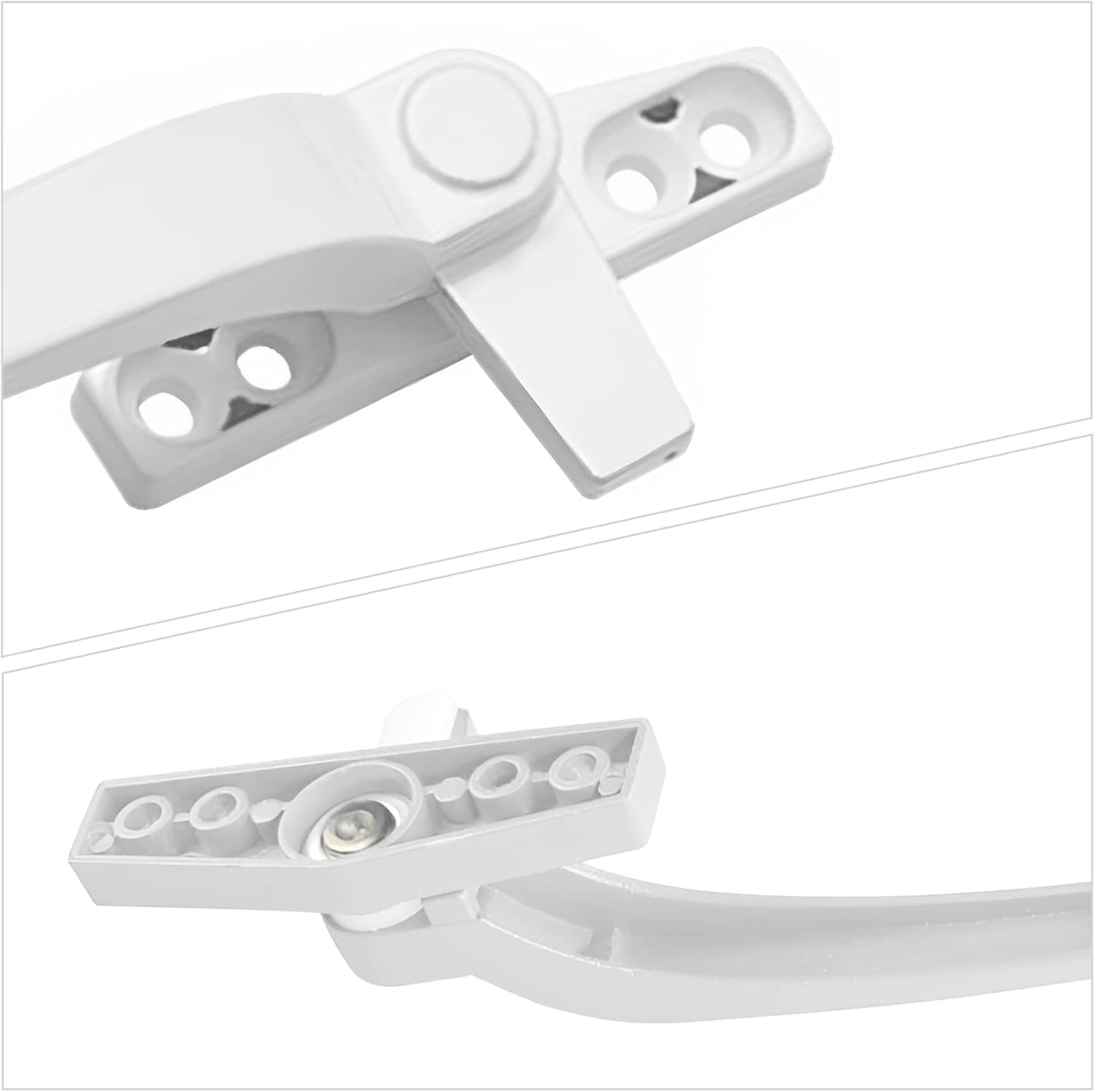 Poignée de Fenêtre Universelle - Remplacement avec Serrure, Adaptée aux Fenêtres et Portes à Double Vitrage (Blanc) - 4