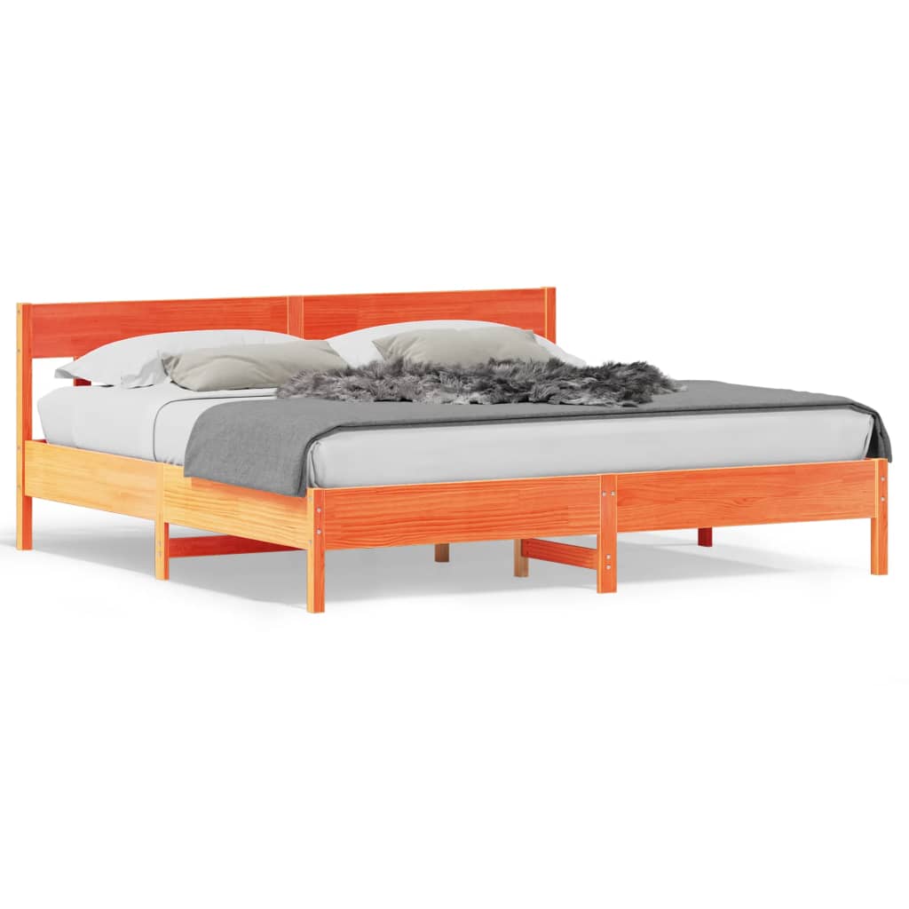 Łóżko Drewniane Rama Łóżka Sofa Brązowe Do Sypialni Pokoju 180x200 cm