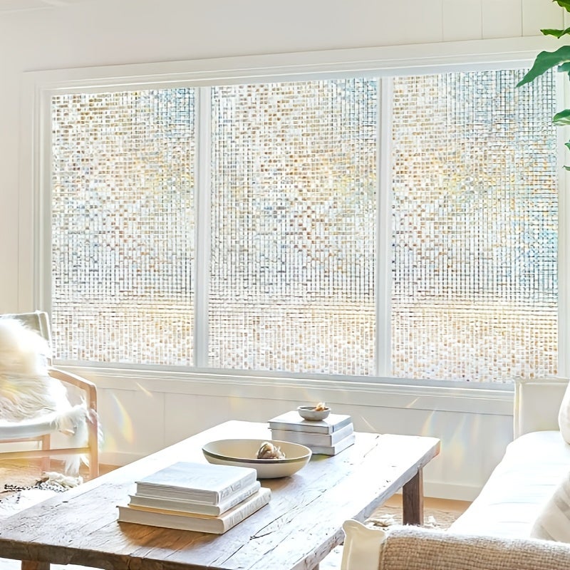 Folia mozaikowa na okna z różnymi efektami świetlnymi, 2 rolki, naklejki statyczne bez kleju do dekoracji domu i biura - 3