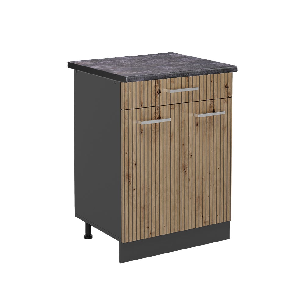 Vicco Szafka dolna do kuchni R-Line, Dąb rzemieślniczy, 60 cm , BP Antracyt