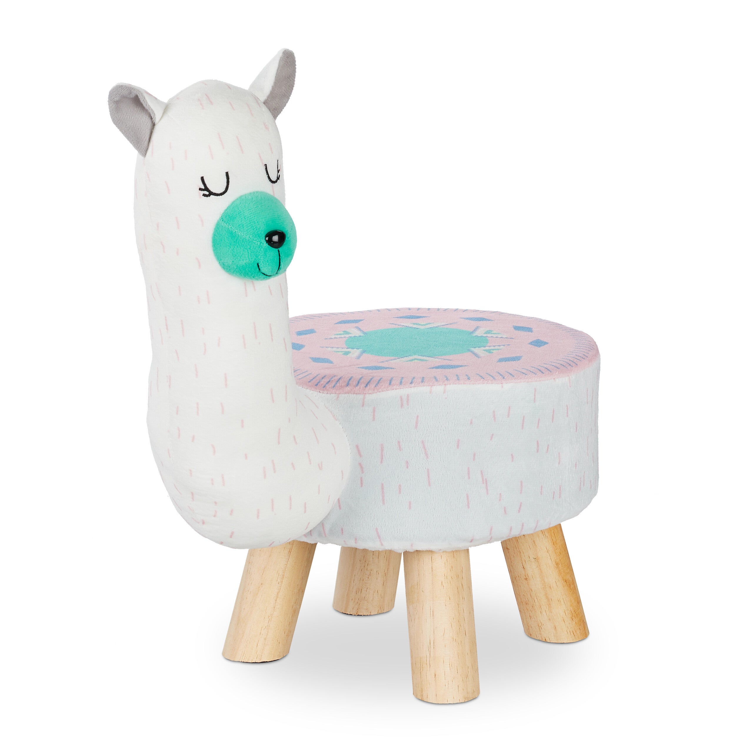 Relaxdays Sgabello Dinosauro In Peluche Per Bambini – Seduta Imbottita, Fodera Rimovibile, Blu