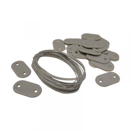 NATURE Set di 26 chiusure a rete - Schermi e canali in plastica - Grigio antracite - Cravatta + filo plastificato da 14 cm - 4