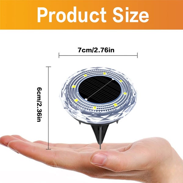 Pack de 12 luzes subterrâneas solares, luzes de jardim ao ar livre, luzes noturnas LED alimentadas a energia solar, luz quente - 2