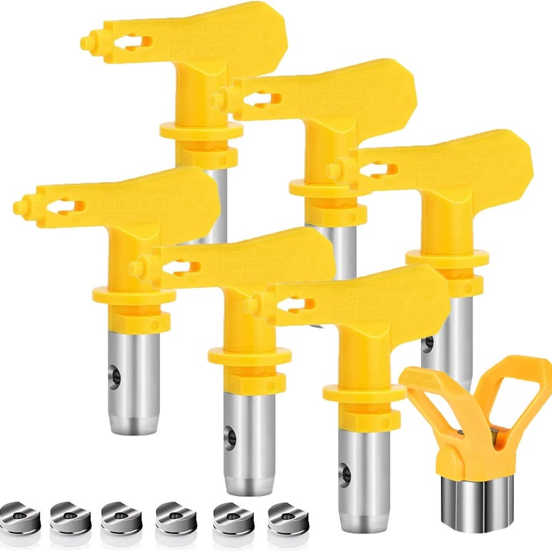 6 szt. dysz bezpowietrznych, dysza do pistoletu natryskowego bezpowietrznego do pistoletu lakierniczego (typ 515, 517, 519, 521, 523, 525)