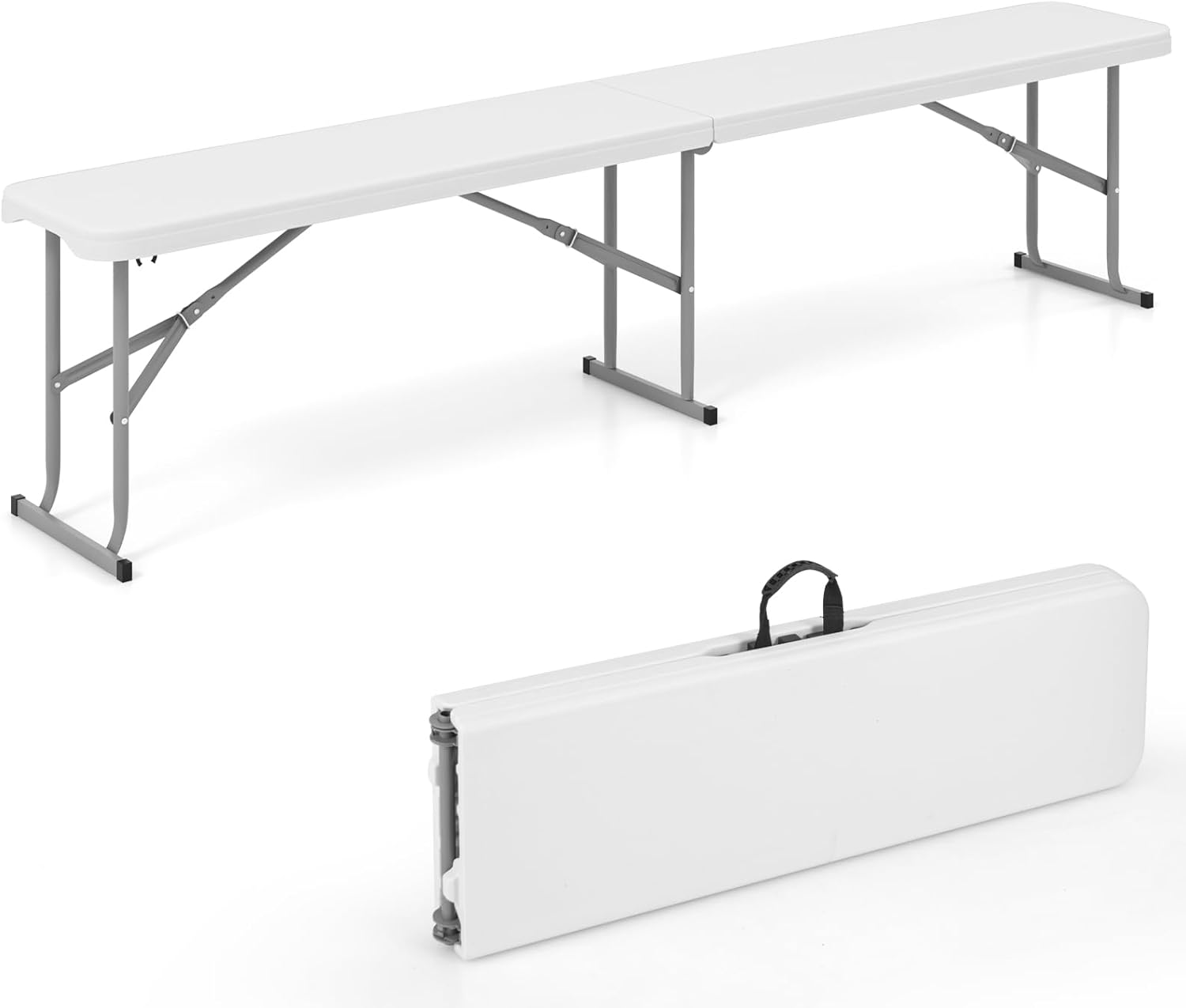 Ławka piwna składana, 182 x 27,5 x 43 cm, ławka do namiotu piwnego z uchwytem do noszenia, składana ławka kempingowa, obciążenie do 300 kg