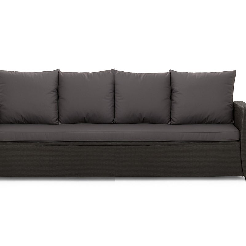 Poduszka ogrodowa na sofę rattanową 170x60x50cm poduszka na meble rattanowe antracyt, poduszka na balkon taras, poduszki na meble ogrodowe