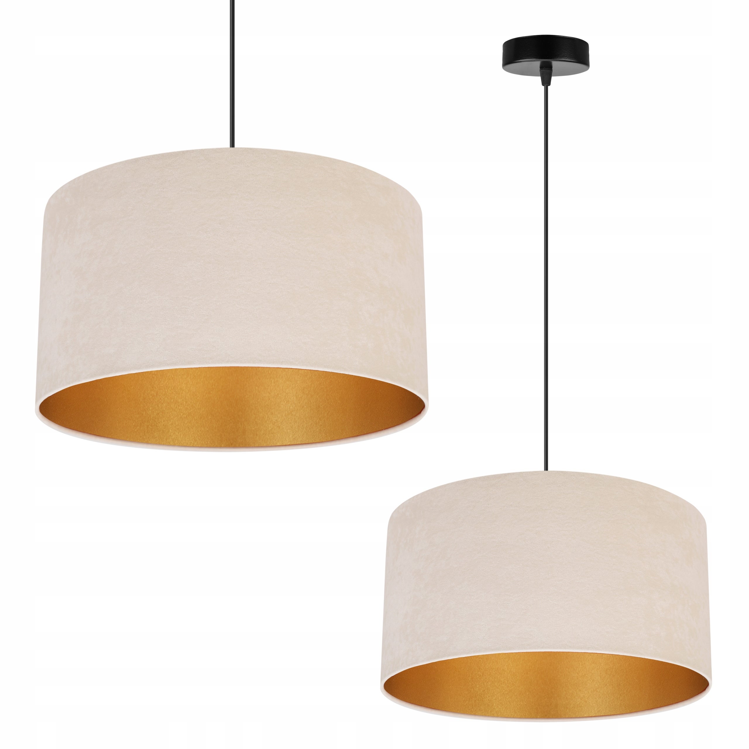 Lampa sufitowa wisząca Mediolan modern 1xE27 abażur walec beżowy Light Home LH