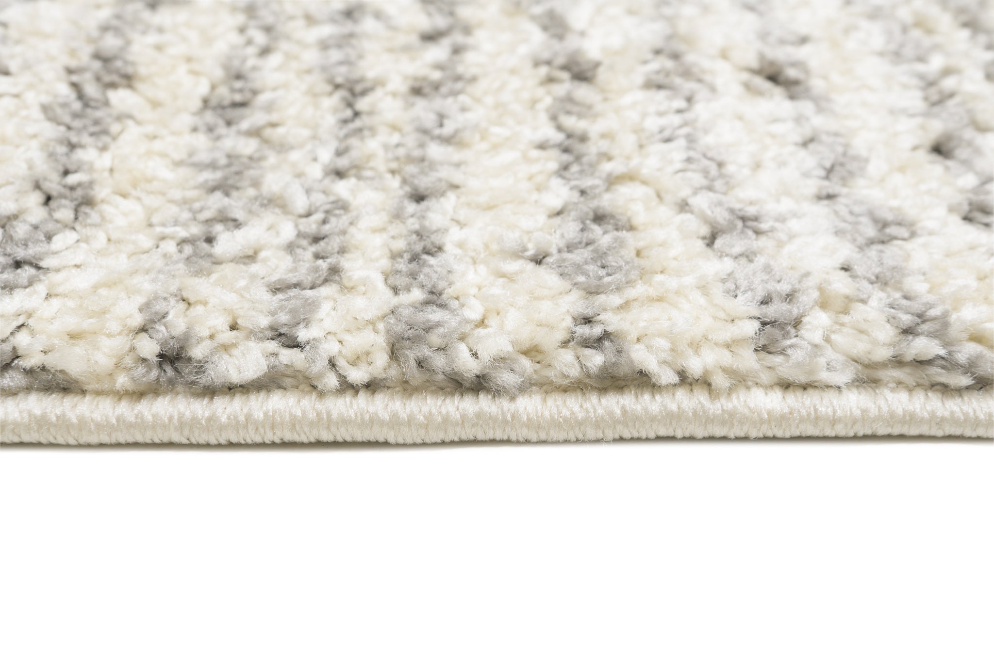 TAPISO Delhi Tappeto Shaggy Moderno Morbido Soggiorno Salotto Panna Grigio Geometrico Astratto Linee Strisce Righe 60 x 100 cm - 5