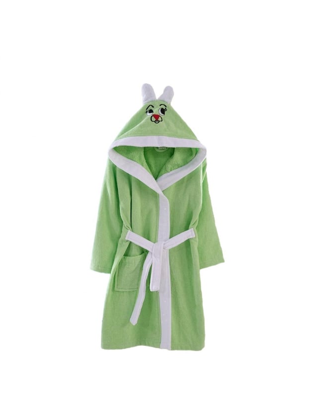 Peignoir Eponge Enfant Vert - 1/2 ans