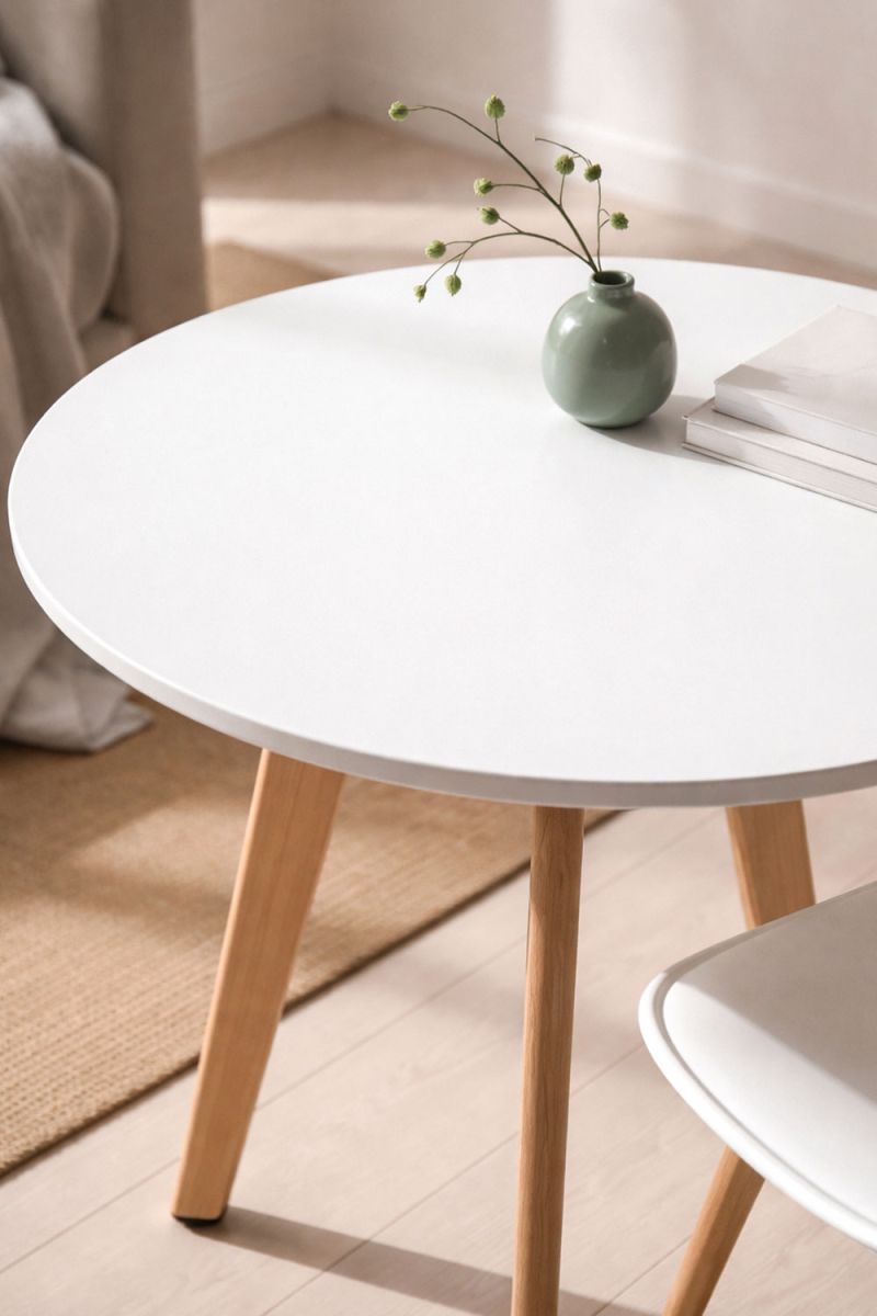 Essenza Mesa Synk Redonda 60 Cm – Diseño Nórdico Para Comedor , Leroy Merlin