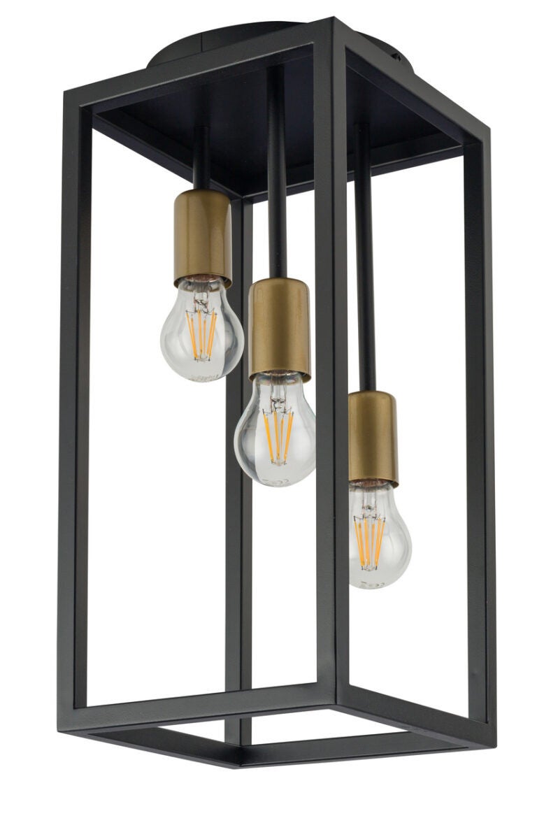 Lampa sufitowa wisząca Vigo czarno-złota 3xE27x15W dekoracyjna wym: 47 x 22 x 22 cm metal SIGMA