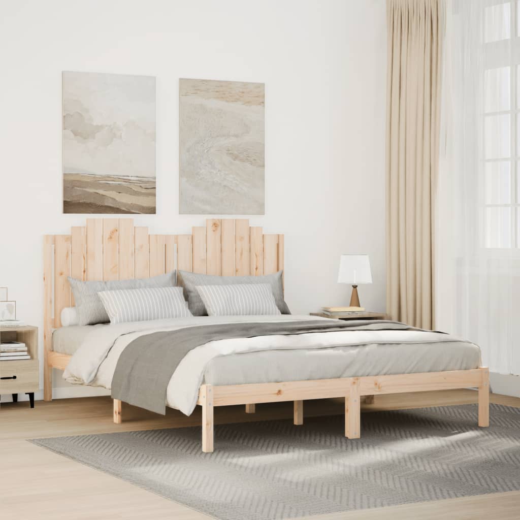 Łóżko Drewniane Brązowe Rama Łóżka Ze Stelażem Sypialnia Pokój 140x210 cm