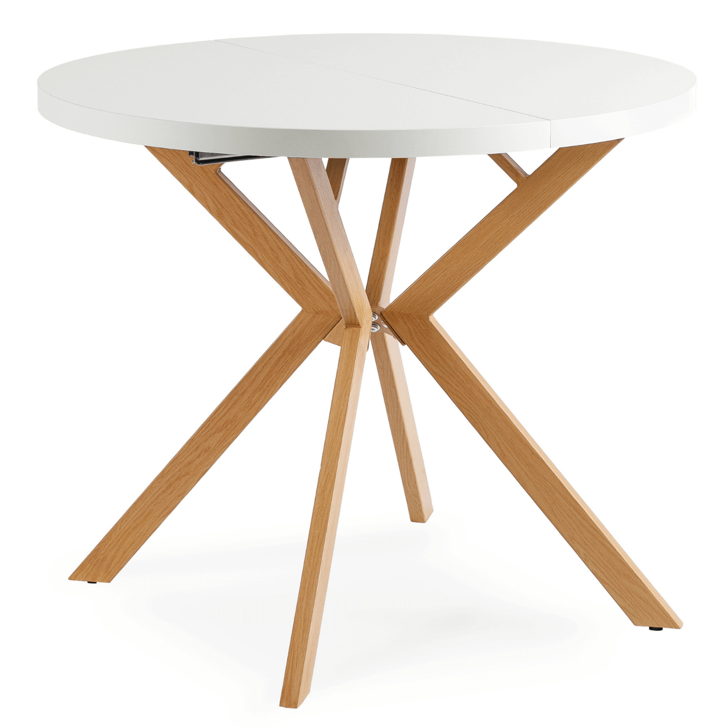 Stół Okrągły Rozkładany Do Jadalni Salonu Kuchni Biały Dąb DORIAN 80/160