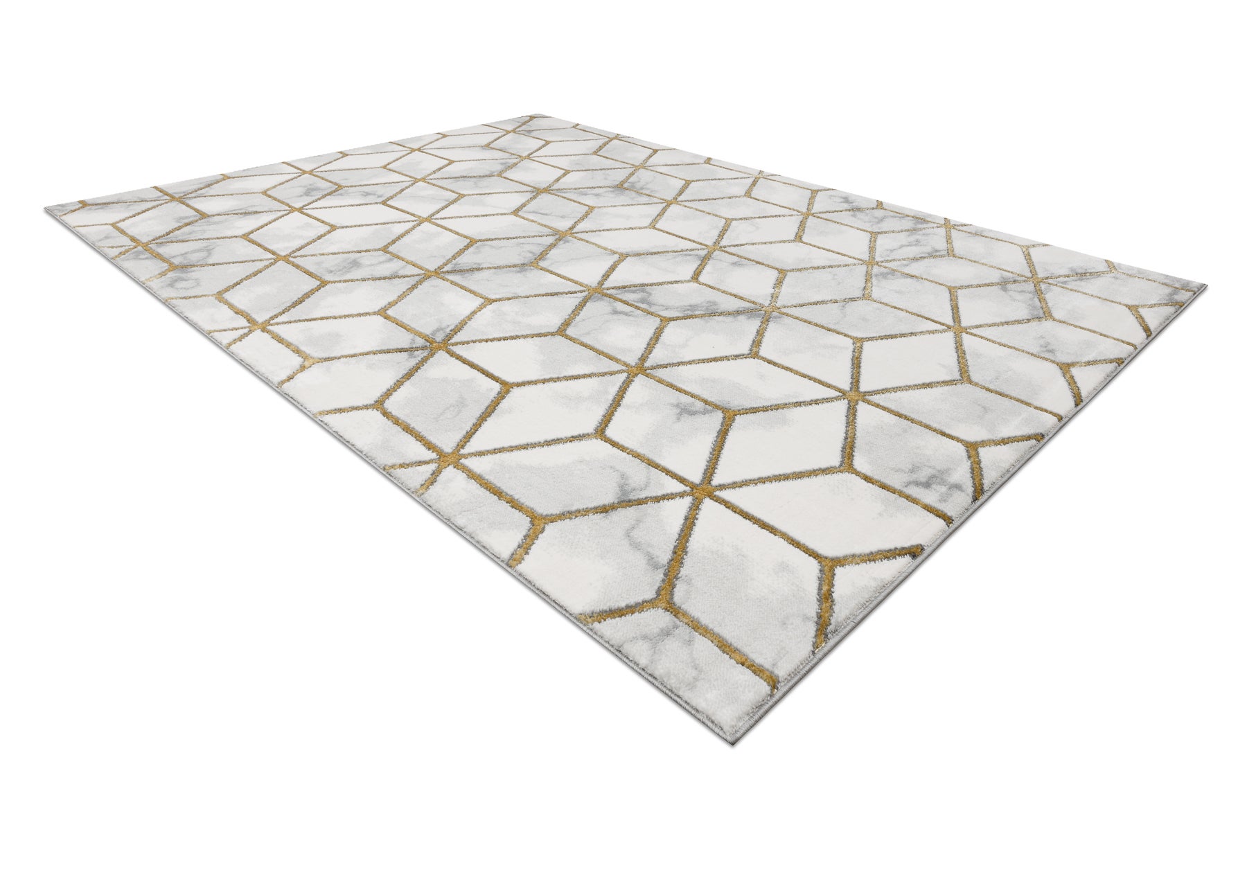 Dywan EMERALD ekskluzywny 1014 glamour, stylowy kostka krem / złoty 180x270 cm - 4