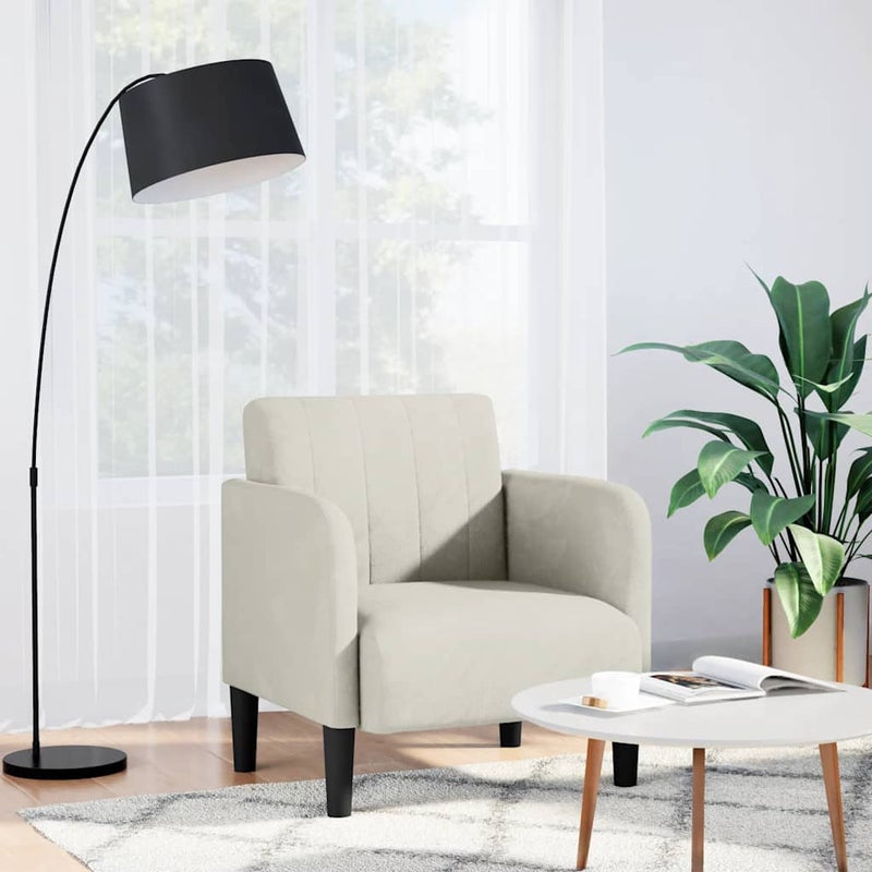 Sofa Fotel z Podłokietnikami Kremowy 54 cm Aksamit vidaXL