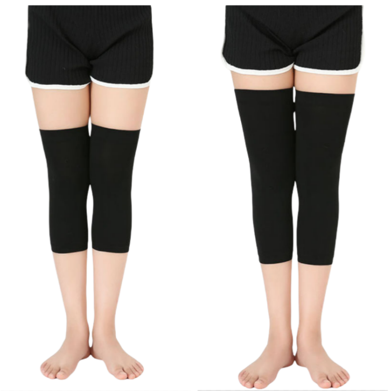 2 Paia Scaldamuscoli Alti Fino Alla Coscia – Pelosi Marrone E Grigio – Calze Invernali Donna - 5
