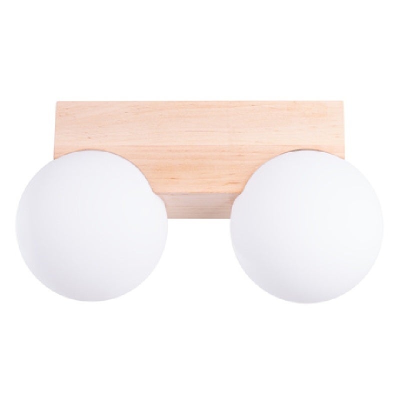 Plafon BULBO 2 naturalne drewno, nowoczesny - 29x12x16cm Sollux