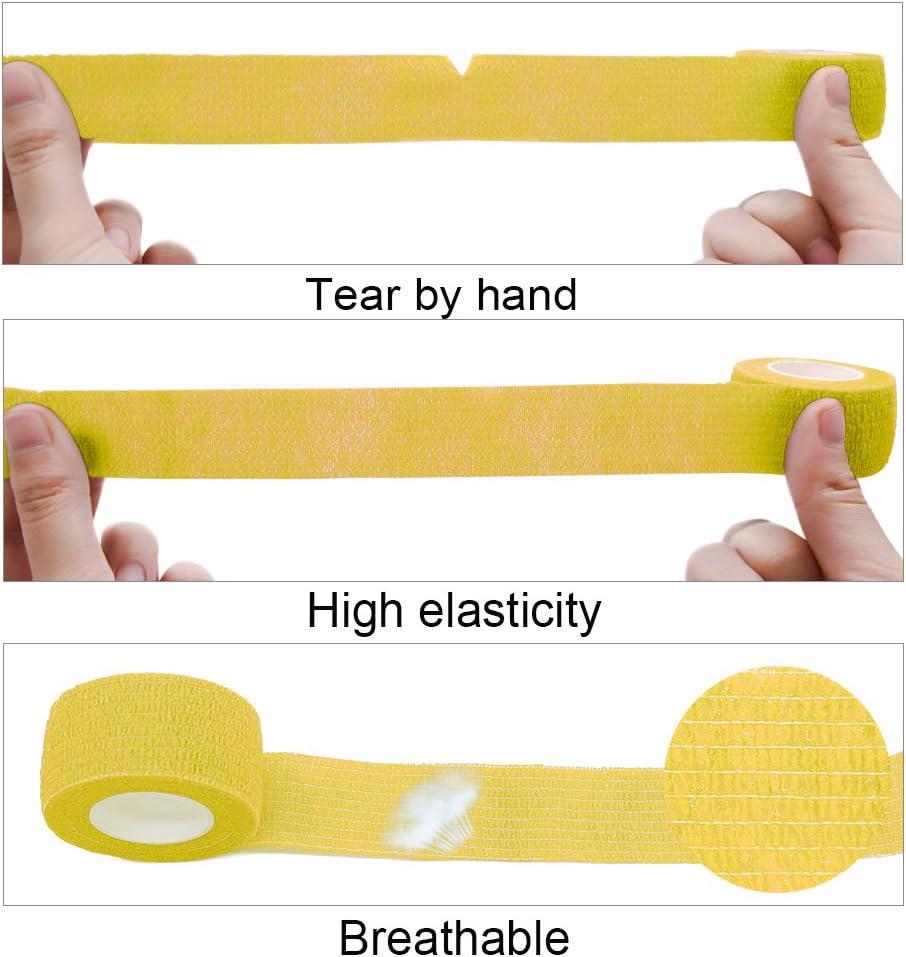 2,5 x 450 cm - 10 rotoli di nastro adesivo coesivo - Benda sportiva adesiva - Benda elastica autoadesiva - Benda medica - Striscia adesiva - 4