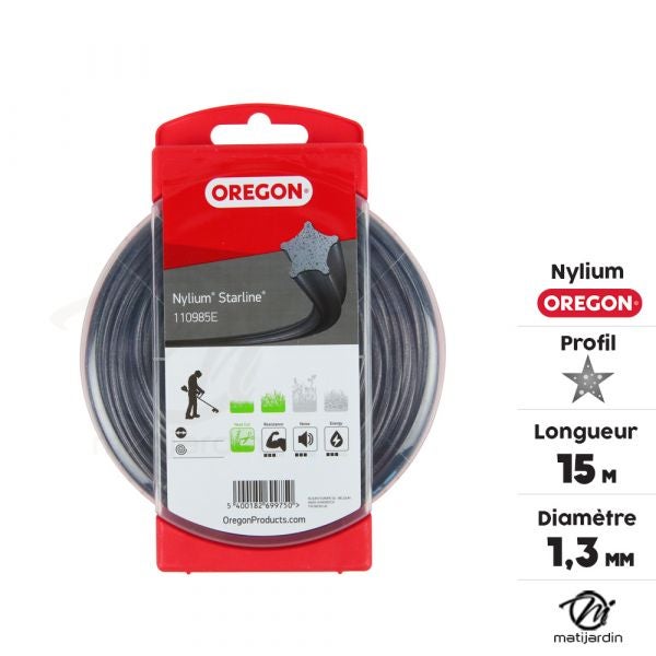 Fil nylon Oregon Nylium 1,3 mm x 15 m, Etoilé, Blister - 2