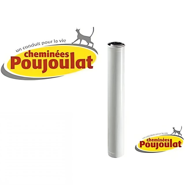 Elément droit 45cm conduit de fumée chaudière GAZ condensation ventouse POUJOULAT DUALIS diamètre intérieur 60mm extérieur 100mm