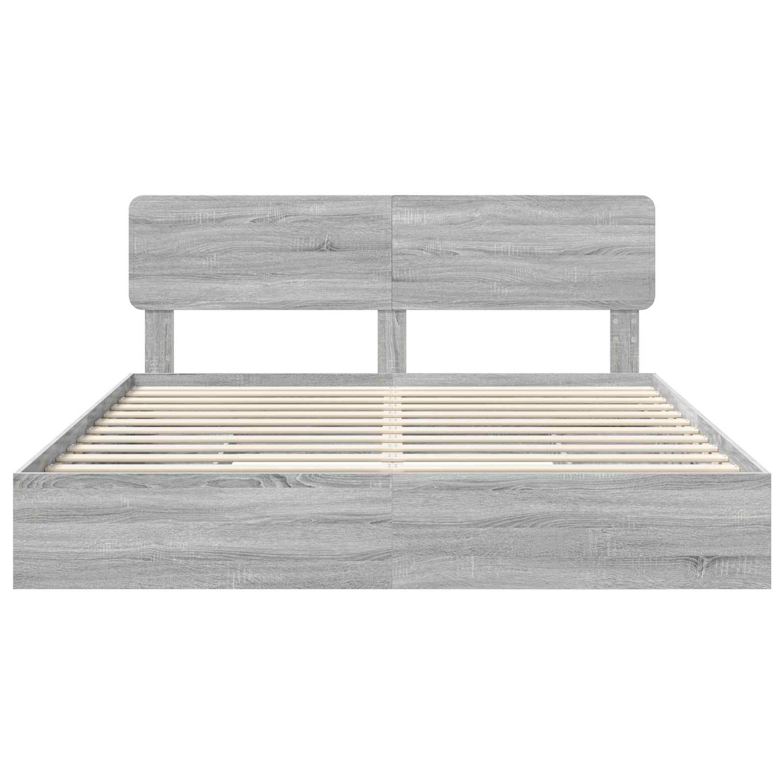 Lit de rangement gris 180 x 200 cm en panneau de bois - 8