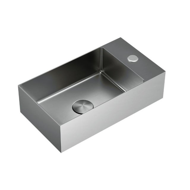 Timeless Lavabo compatto in Acciaio Inox 304, 40x22x11 cm, cromo spazzolato (TMLW-4022BCR)