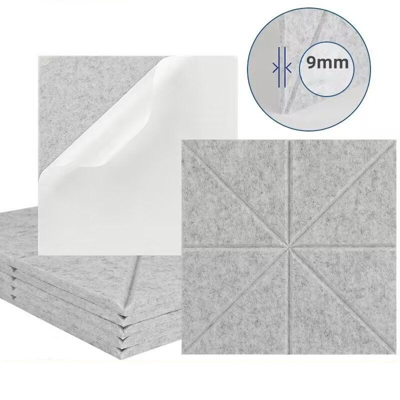 Zestaw samoprzylepnych paneli akustycznych wygłuszające wypełnienie poliestrowe panele ścienne dźwiękochłonne o wysokiej gęstości x x cm szare