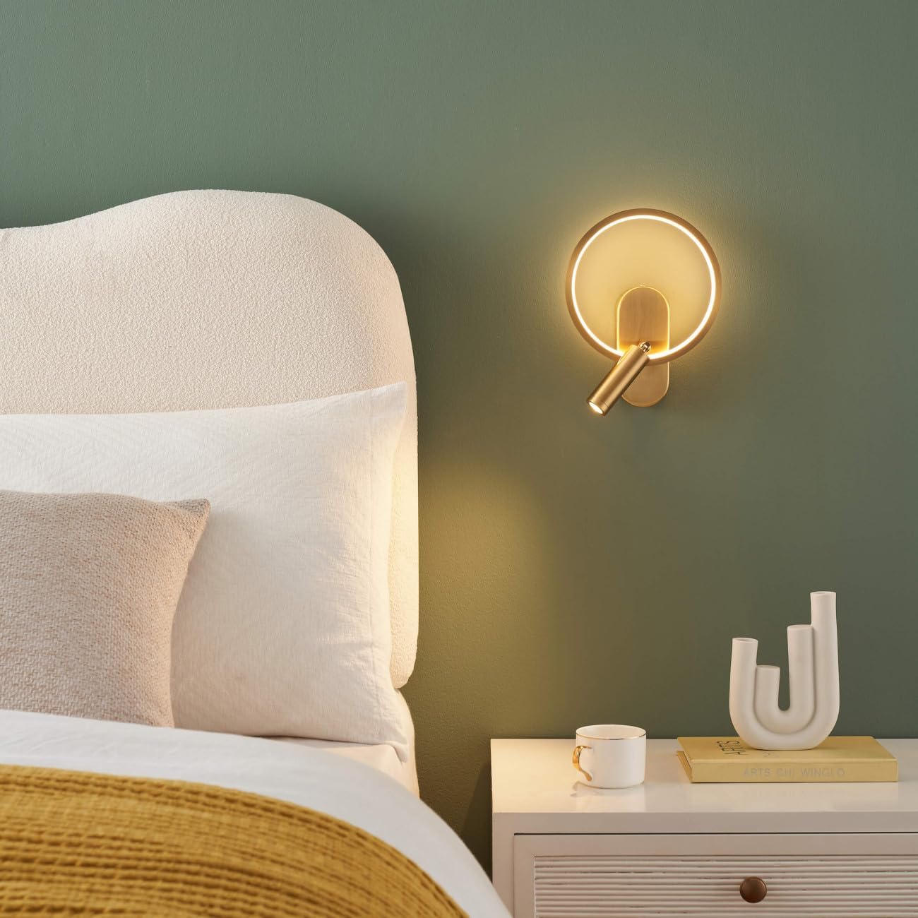(Copper color) Générique Applique murale tout cuivre, lampe de chevet simple et minimaliste, éclairage luxueux, ambiance créative dans la chambre - 5