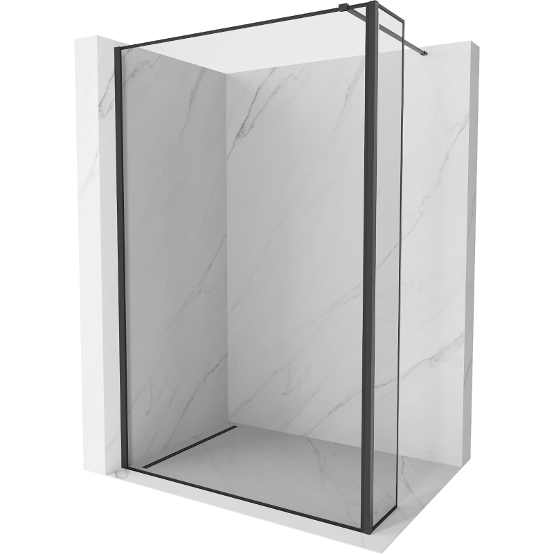 Mexen Kioto ścianka prysznicowa Walk-in 130 x 30 cm, czarna ramka, czarna - 800-130-212-70-70-030