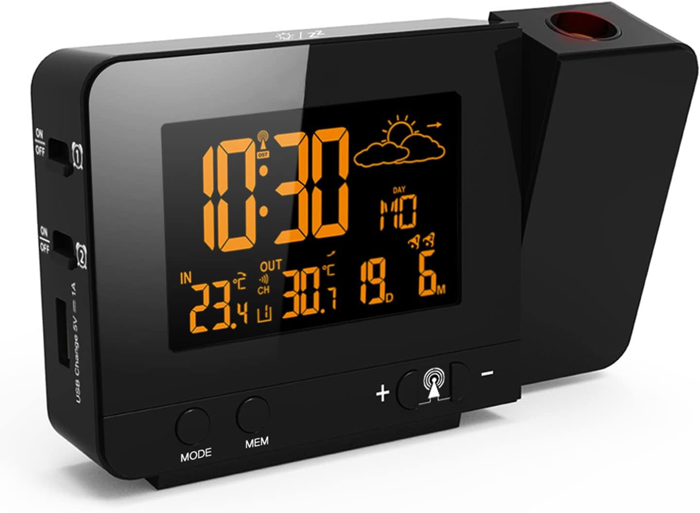 Réveil Numérique,Grand écran LED,Horloge De Surface Miroir Avec Fonction Snooze Et Connexion De Charge Usb Reglable En Luminosite Reveil Pour Chambrebureaux 91722330