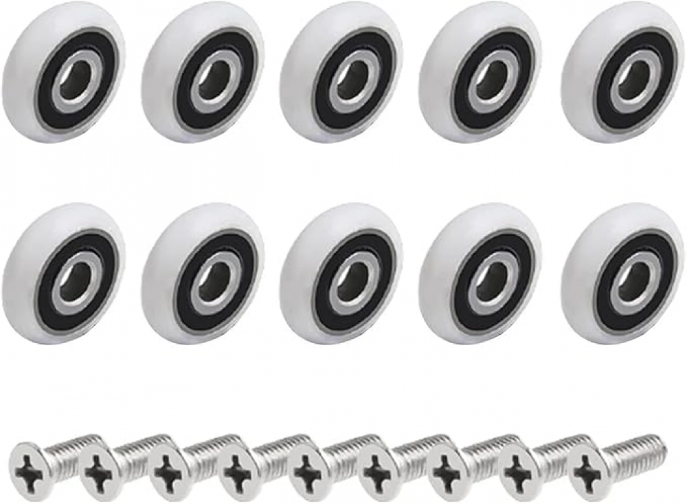 Zestaw 10 rolek zamiennych do drzwi prysznicowych (19 mm)