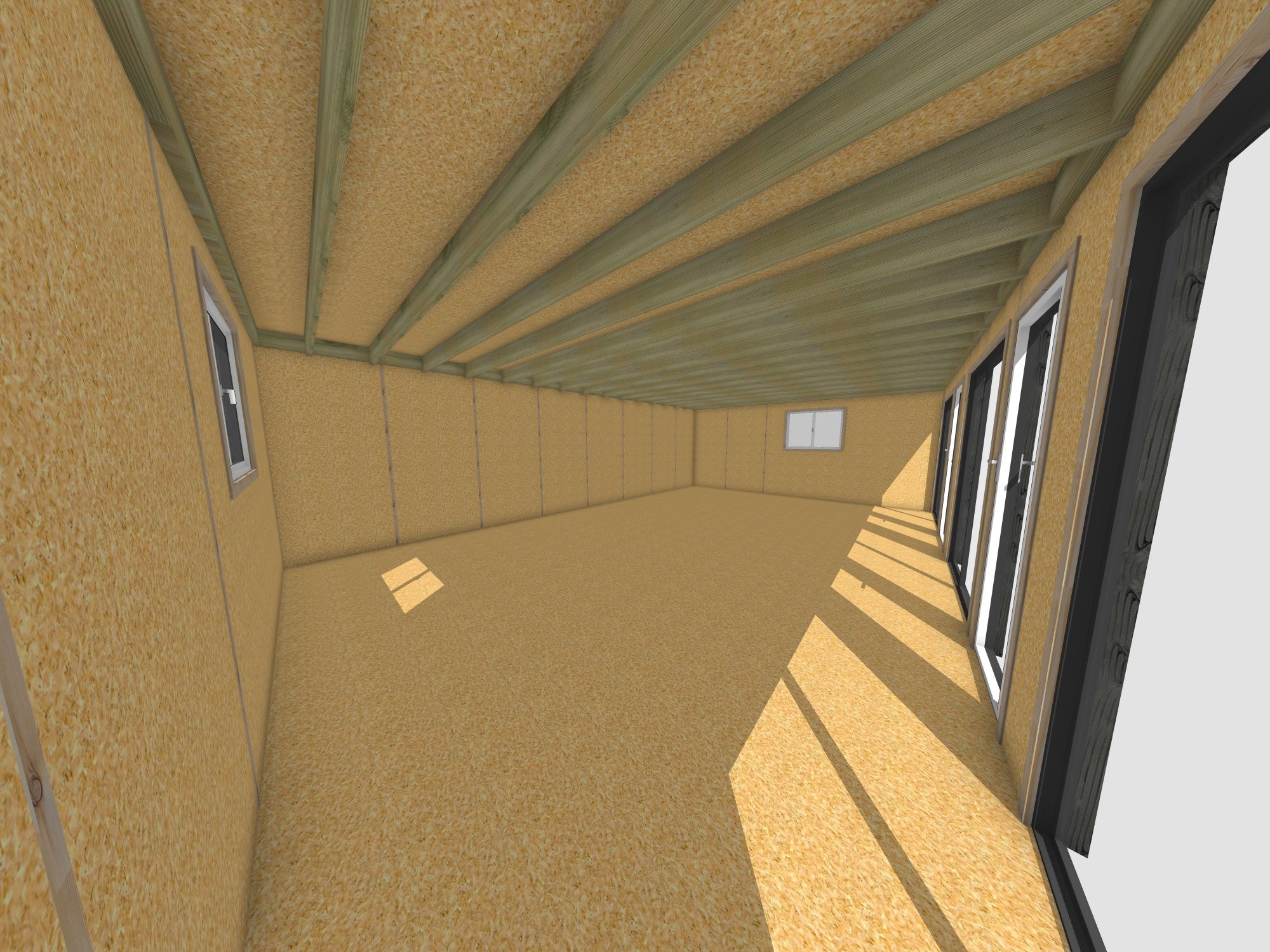 Studio de jardin indépendant en bois 8,8 x 5,7 x 2,7 m avec plancher isolé - 5
