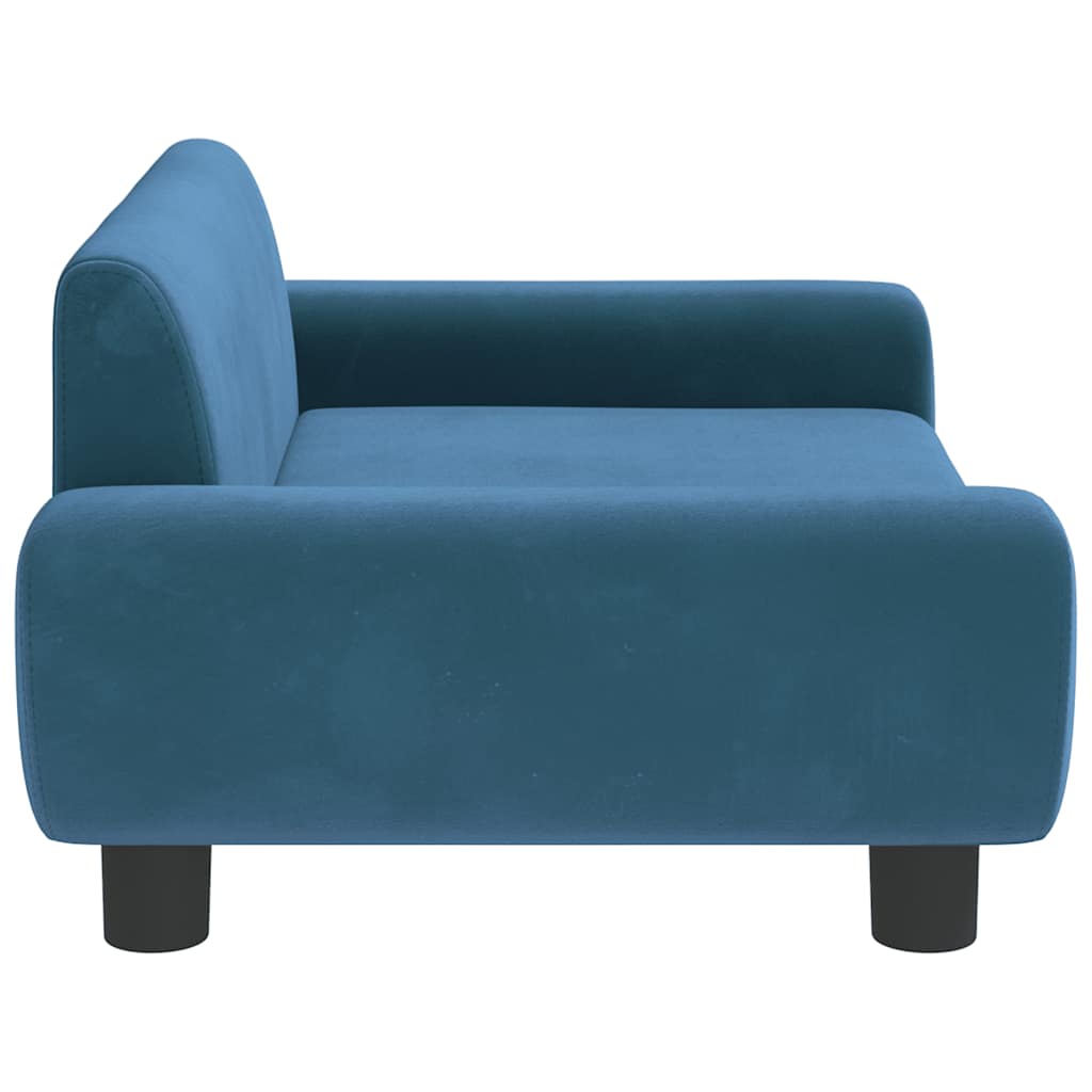 Canapé pour enfants bleu 70x45x33 cm velours - 4