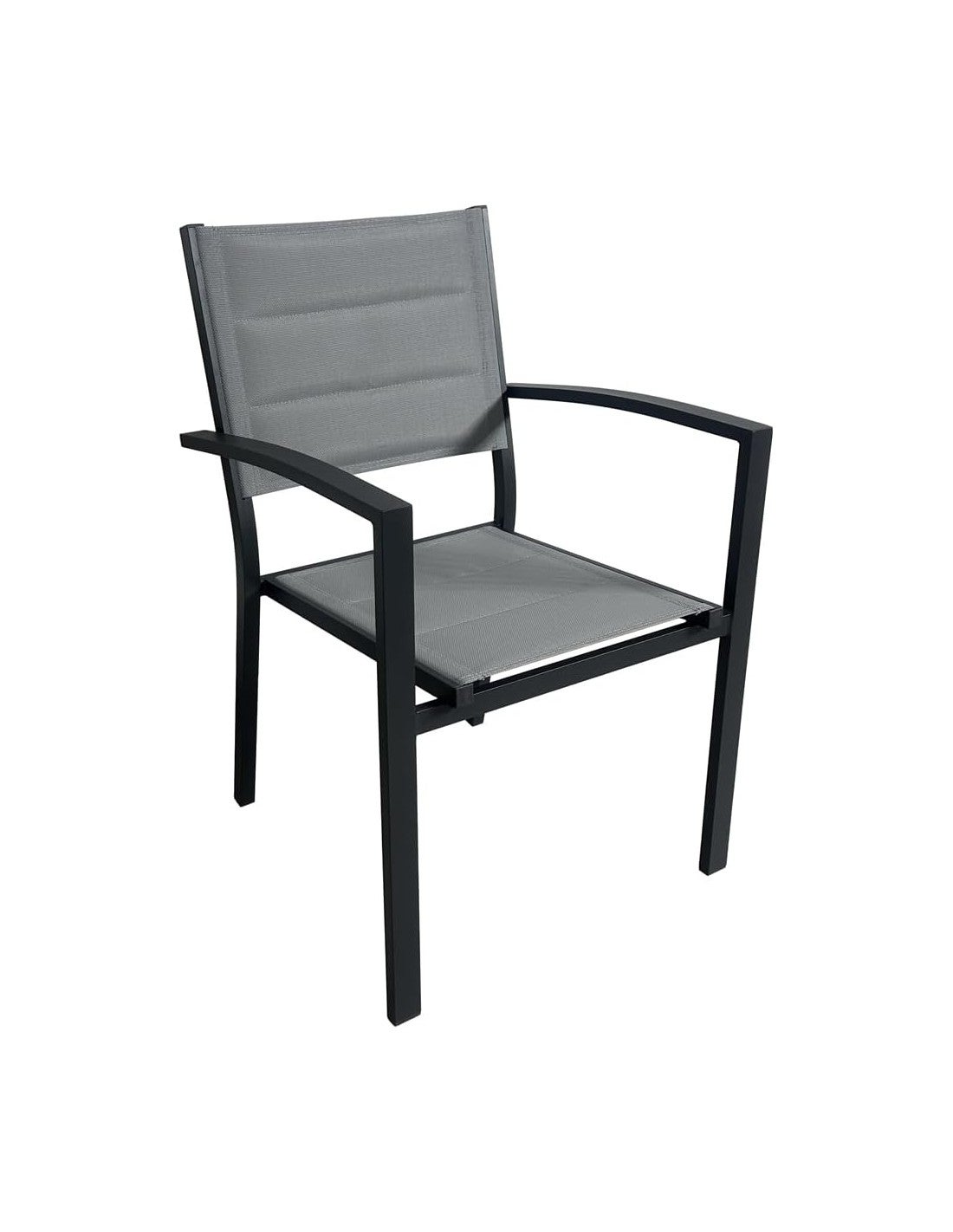 Conjunto de Mesa y Sillas de Jardín Gris para 6 Personas — Aluminio y Cristal Templado de 150 x 90 cm para Exterior - 7