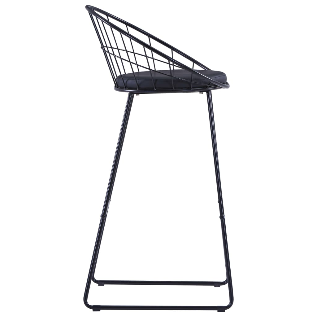 Chaises de bar lot de 2 noir similicuir - 4