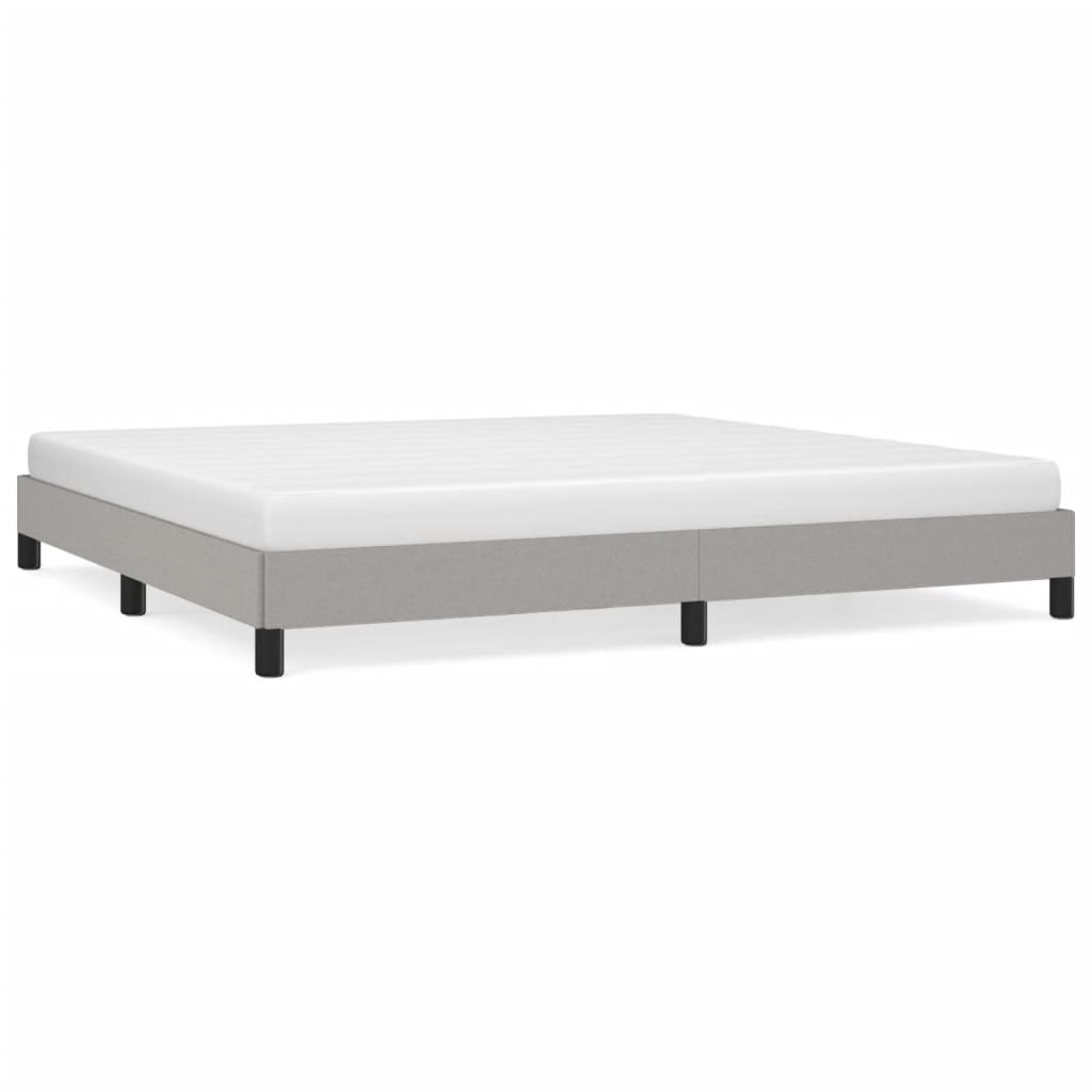 Cadre de lit sans matelas gris clair 200 x 200 cm en tissu - 2