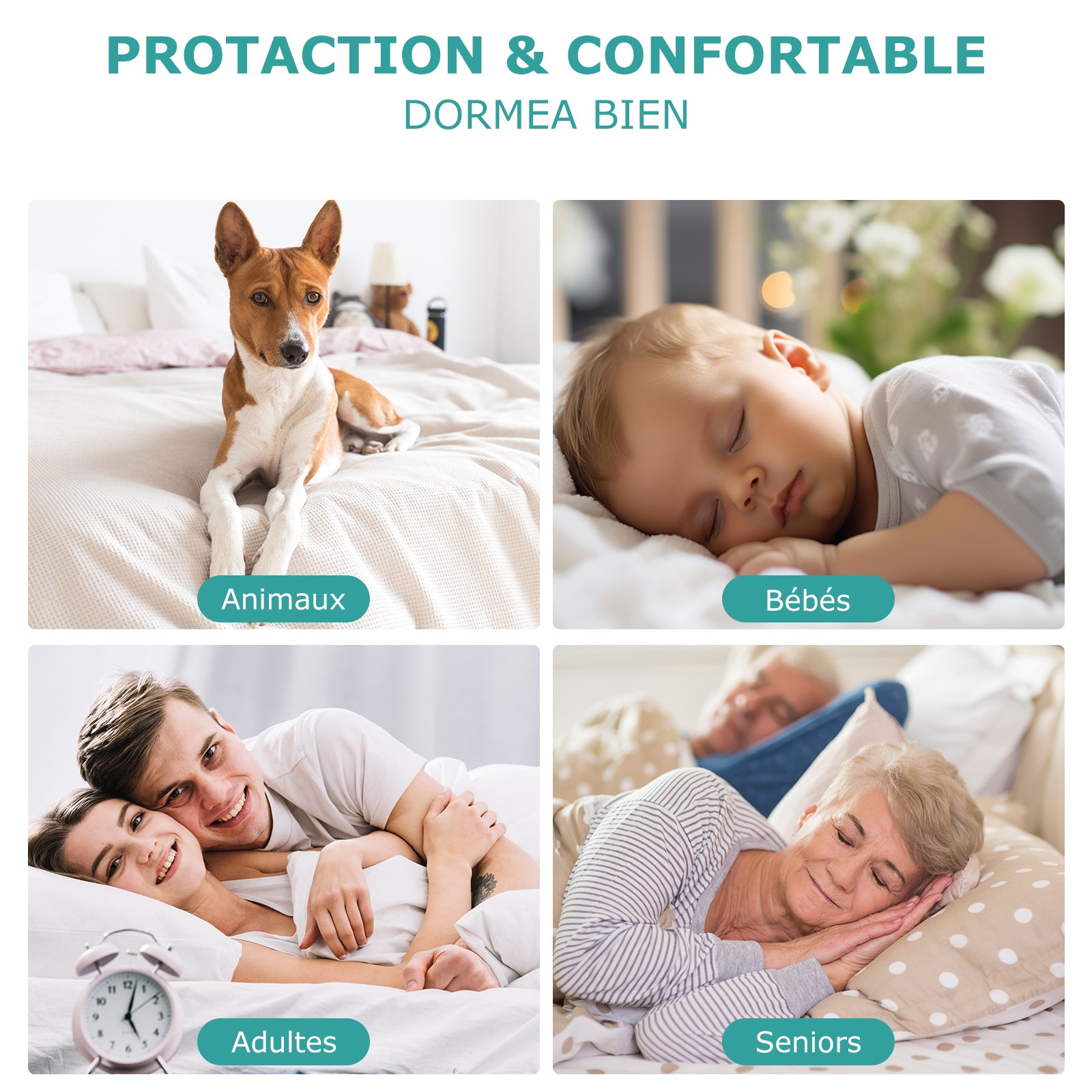 Surmatelas 140x200 cm - INRE, Moelleux,Respirant - pour Matelas 2 Places - 5