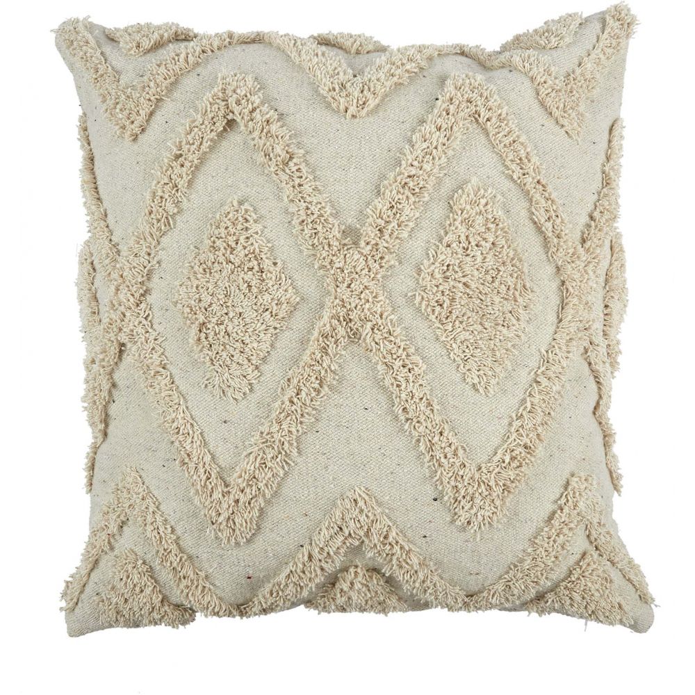 Coussin - Home Deco Factory - Ethnique - Relief Losange - Beige - 5